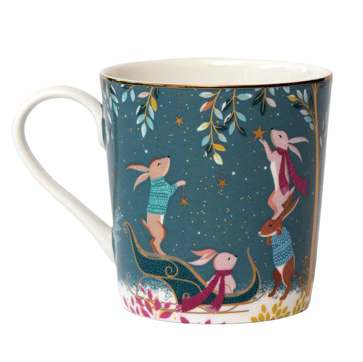 Sara Miller Woodland Tales Mug, Rabbit Sleigh image number null